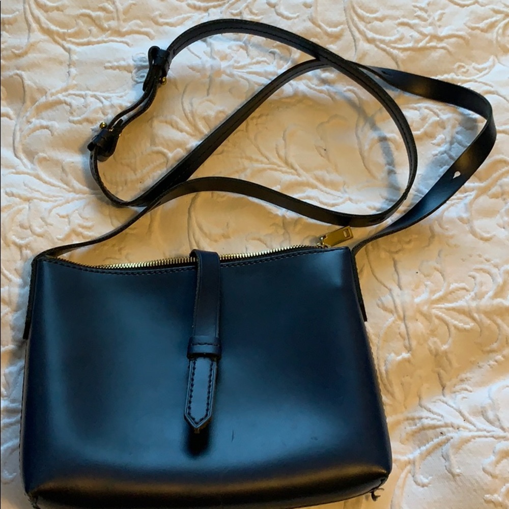 J.Crew leather navy crossbody bag